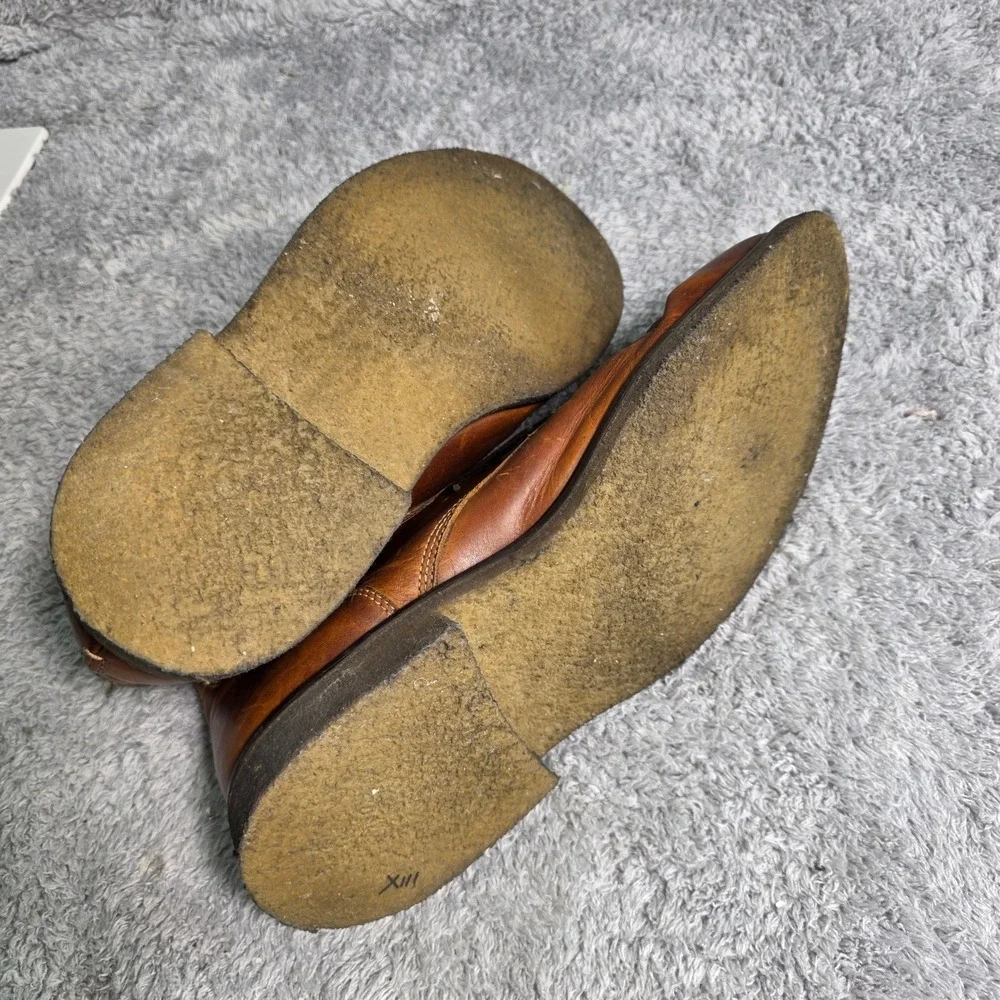 Johnston & Murphy Chukka Boots Brown Leather Sheepskin Crepe Soles Mens 10.5‎ M
